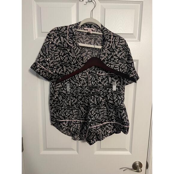 Victoria's Secret Other - Victoria’s Secret Black & White Pajama Set – Shorts & Top – Size Small